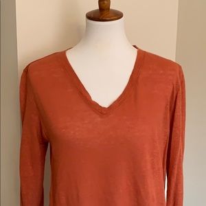{Lafayette 148} burnt orange 3/4 sleeve sweater